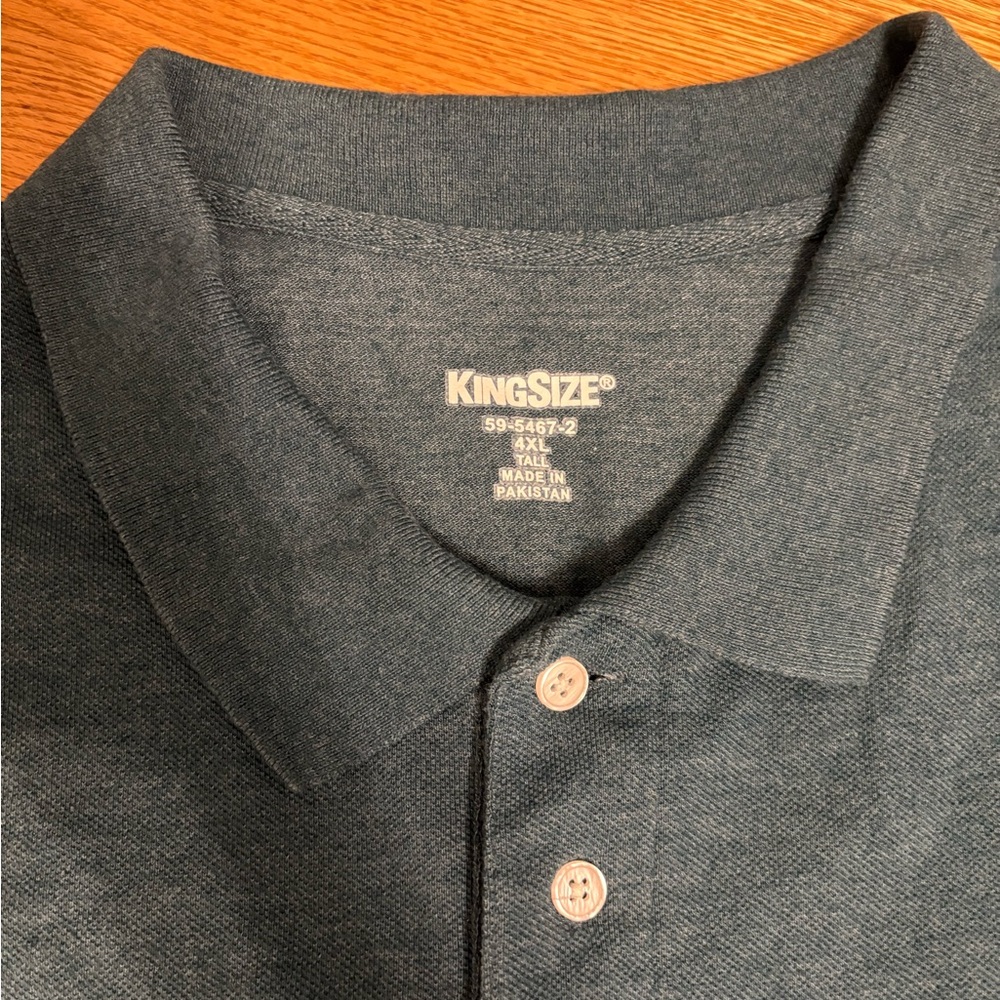 Kingsize Men's Green Blue Polo Shirt 4XL Tall Plus Size Casual Preppy